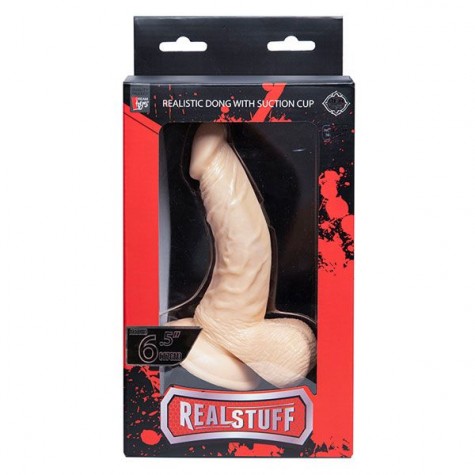 Телесный фаллоимитатор REALSTUFF REALISTIC DONG 6.5INCH - 17 см.